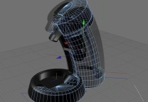 Vue polygonale de la cafetière en cours de modélisation